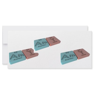 Amy as Americium Am  and Yttrium Y Custom Rack Cards by ChemicalWords