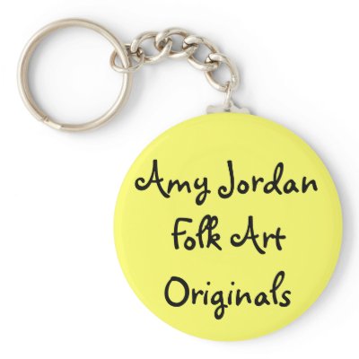 Amy Jordan Folk Art Originals - keychain by folkartblonde