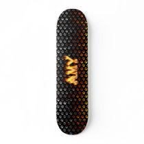 Amy skateboard fire and flames design.