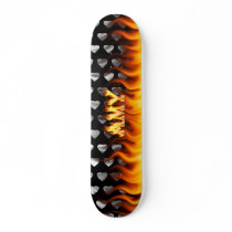 Amy skateboard fire and flames design.