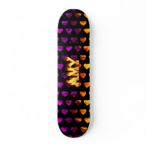 Amy skateboard fire and flames design.