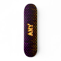 Amy skateboard fire and flames design.