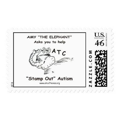 Amy the Elephant Postage Stamp by atcoftexas