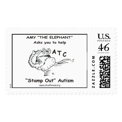 Amy the Elephant Postage Stamp by atcoftexas