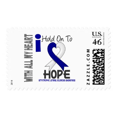 Amyotrophic Lateral Sclerosis  I Hold On To Hope Stamps by awarenessgifts