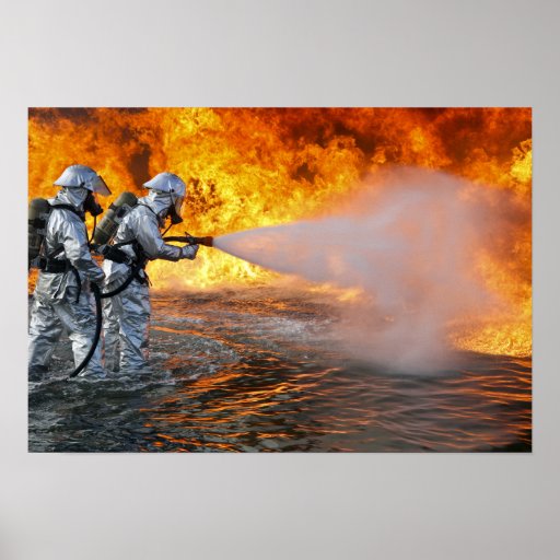 An aircraft rescue firefighting team posters