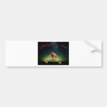 An Alien and Wienerdog Christmas Bumper Sticker