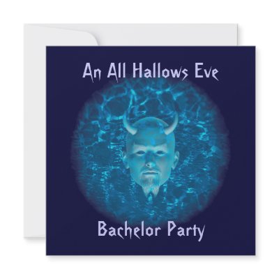 "An All Hallows Eve Bachelor Party" Phantom Devil Invite by DNW_WeddingDesigns