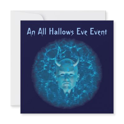 "An All Hallows Eve Event" - Phantom Devil (Blue) Invitation by dreamNwish_Photo_Art