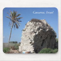 An ancient wall with a Palm tree, Caesarea, Israel Mouse Pad