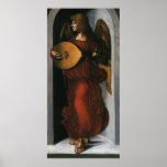 An Angel in Red with a Lute by Leonardo da Vinci Print