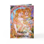 An angel in the spring and lovers., Happy Valen... Card