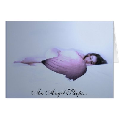 An Angel Sleeps Greeting Cards by NotionsbyNique