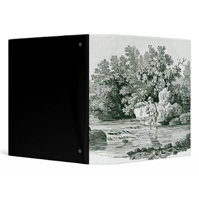 An Angler in a River Pool, from 'British Vinyl Binders by bridgemanart