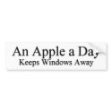 An apple a day bumper stickers