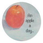 AN APPLE A DAY! ROUND STICKERS