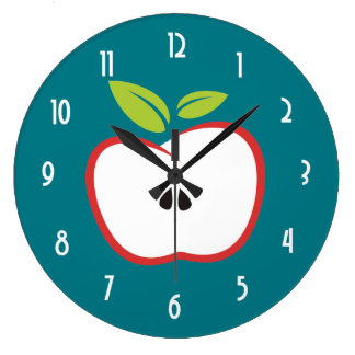 Red Apple Wall Clocks | Zazzle