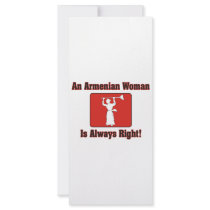 An Armenian Woman Is Always Right Rack Card Design