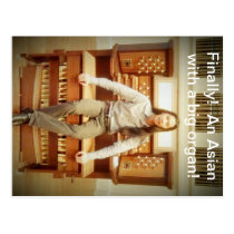 an Asian with a big organ postcards