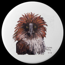 "An  Astute Hawk" Colossal Round Button buttons