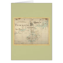 An Authentic 1690 Pirate Map Greeting Card