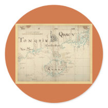 An Authentic 1690 Pirate Map Round Sticker