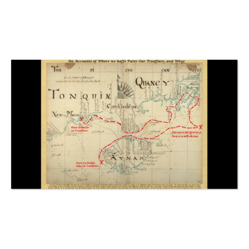 An Authentic 1690 Pirate Map (with embellishments) Business Card (back side)