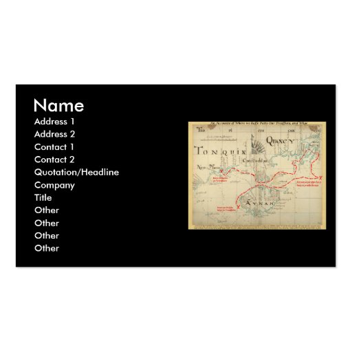 An Authentic 1690 Pirate Map (with embellishments) Business Card (front side)