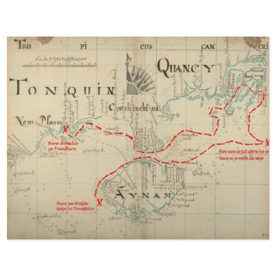 An Authentic 1690 Pirate Map (with embellishments) Flyer by ZephyrusBooks
