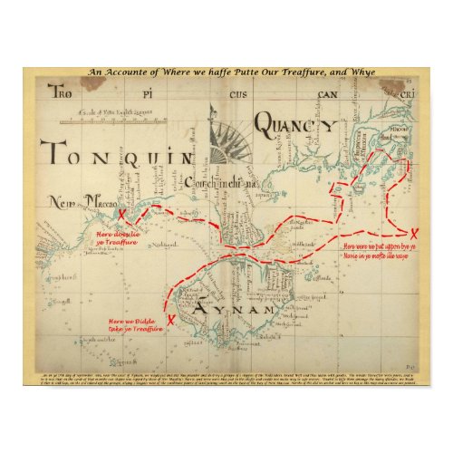 An Authentic 1690 Pirate Map (with embellishments) print