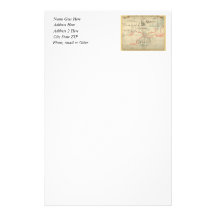 An Authentic 1690 Pirate Map (with embellishments) Personalized Stationery