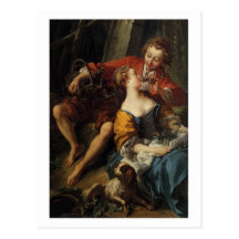 An Autumn Pastoral in detail - François Boucher Postcard