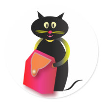An awesome cat and its bag. stickers