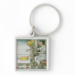 An Aztec feather artisan Keychain