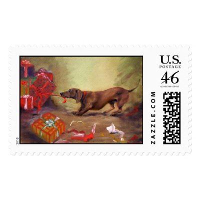 An Early Christmas Stamp by arthelpinganimals