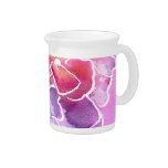 An Elegant Floral Pink and Mauve Pitcher or Jug