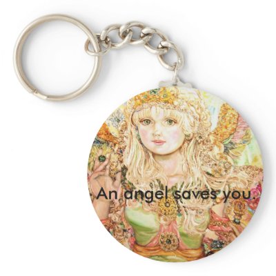 An emerald angel., An angel saves you. Keychain by 10240025