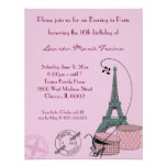 An Evening in Paris Dusty Rose Party Invitation