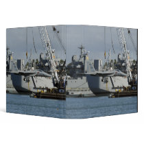 An F-15 Eagle gets a lift from a barge crane Vinyl Binder