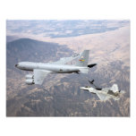 An F-22 Raptor receives fuel from a KC-135