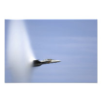 An F/A-18E Super Hornet reaches the speed of so