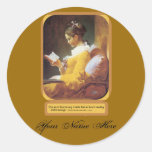 An Hour Reading Bookplates Round Sticker