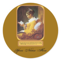 An Hour Reading Bookplates Round Sticker