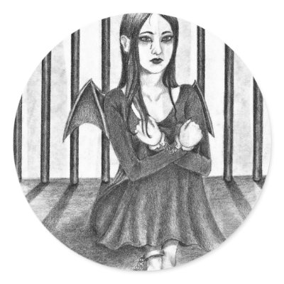 An imprisoned angel stickers by paleprudence