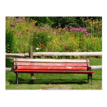 An Inviting Garden Bench - Postcard