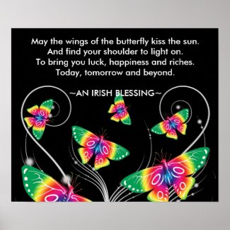 AN IRISH BLESSING-Butterflies Poster print