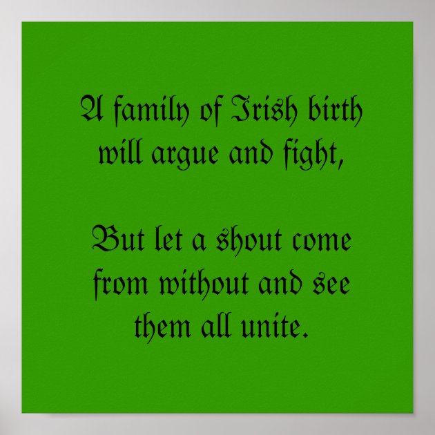 An Irish Family Feud Poster | Zazzle