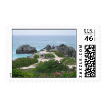 An isolated beach postage stamp