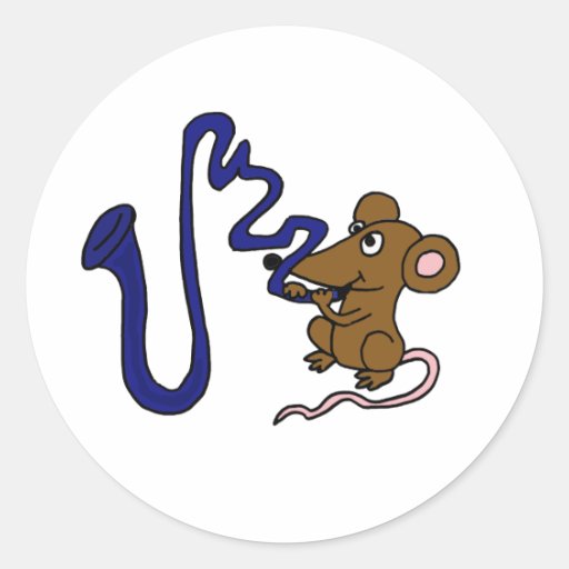 AN- Mouse Playing SaxophoneC artoon Sticker
