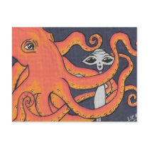 An Octopus Friend Postcard by Quantum_Art_Nerd An Octopus Friend Postcard